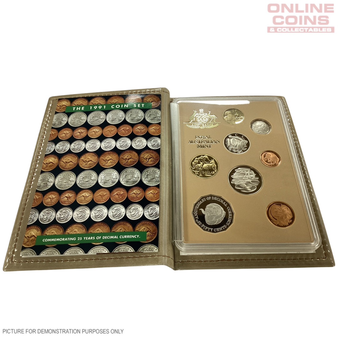 1991 Royal Australian Mint Eight Coin PROOF Year Set - 25 Years of Decimal Currency